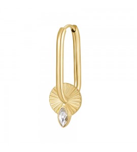 Mono Orecchino da Donna Gioielli Brosway Chakra in acciaio pvd oro e cristallo bhke110