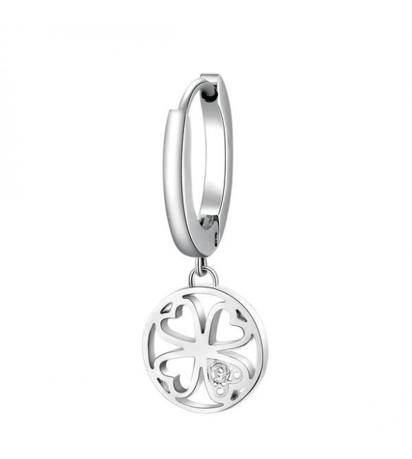 Mono Orecchino da Donna Gioielli Brosway Chakra in acciaio Quadrifoglio bhke001