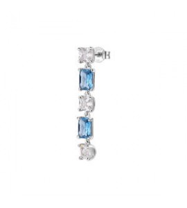 Mono Orecchino Gioielli Fancy by Brosway in argento pendente zircone baguette blu ffb17