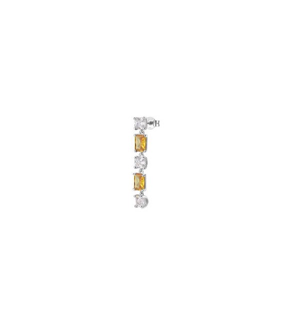 Mono Orecchino Gioielli Fancy by Brosway in argento pendente zircone baguette giallo fey16