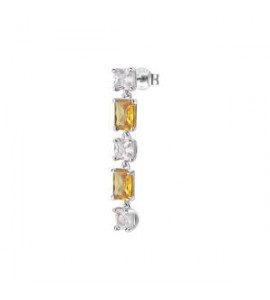 Mono Orecchino Gioielli Fancy by Brosway in argento pendente zircone baguette giallo fey16