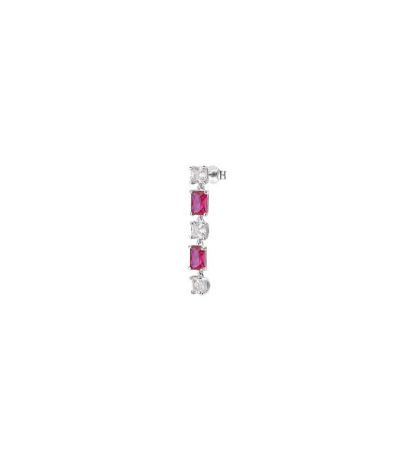 Mono Orecchino Gioielli Fancy by Brosway in argento pendente zircone baguette rosso fpr19
