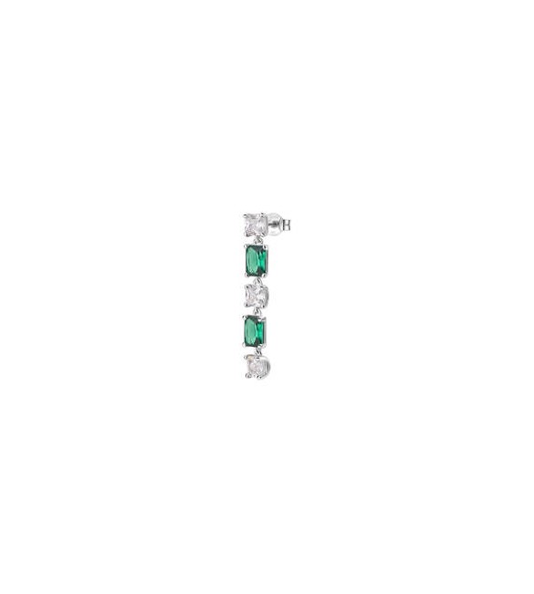 Mono Orecchino Gioielli Fancy by Brosway in argento pendente zircone baguette verde flg17