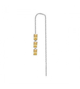 Mono Orecchino Gioielli Fancy by Brosway in argento saliscendi zircone baguette giallo fey12