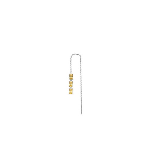 Mono Orecchino Gioielli Fancy by Brosway in argento saliscendi zircone baguette giallo fey12