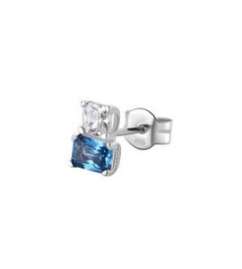 Mono Orecchino Gioielli Fancy by Brosway in argento zircone baguette bianco e blu ffb06