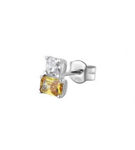 Mono Orecchino Gioielli Fancy by Brosway in argento zircone baguette bianco e giallo fey07