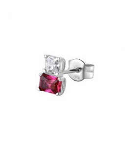 Mono Orecchino Gioielli Fancy by Brosway in argento zircone baguette bianco e rosso fpr07