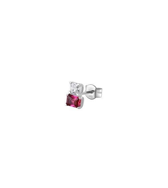 Mono Orecchino Gioielli Fancy by Brosway in argento zircone baguette bianco e rosso fpr07