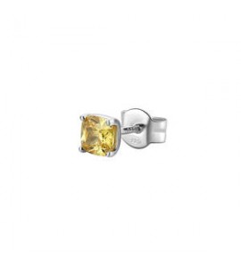 Mono Orecchino Gioielli Fancy by Brosway in argento zircone cushion giallo fey06