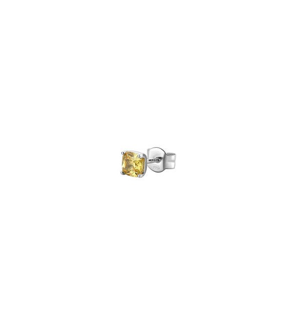 Mono Orecchino Gioielli Fancy by Brosway in argento zircone cushion giallo fey06