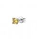 Mono Orecchino Gioielli Fancy by Brosway in argento zircone cushion giallo fey06