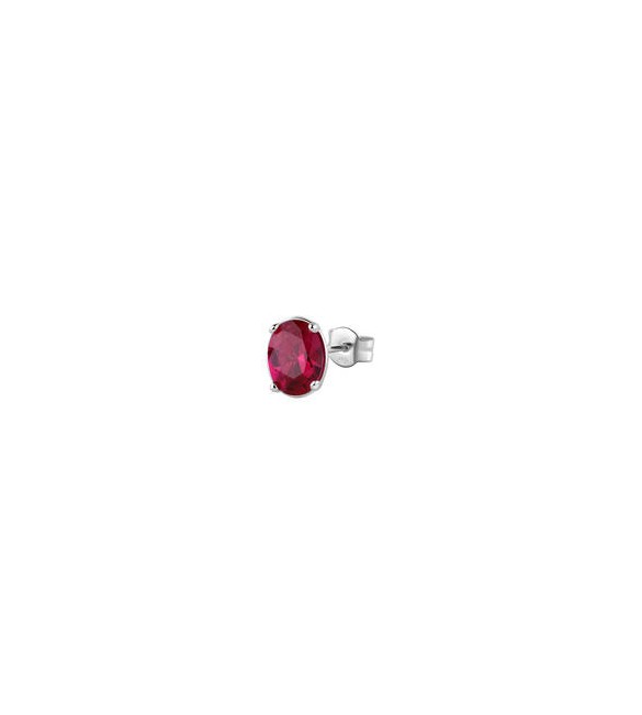 Mono Orecchino Gioielli Fancy by Brosway in argento zircone ovale rosso fpr06