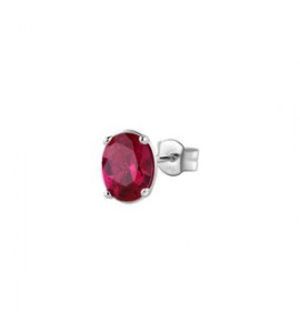 Mono Orecchino Gioielli Fancy by Brosway in argento zircone ovale rosso fpr06