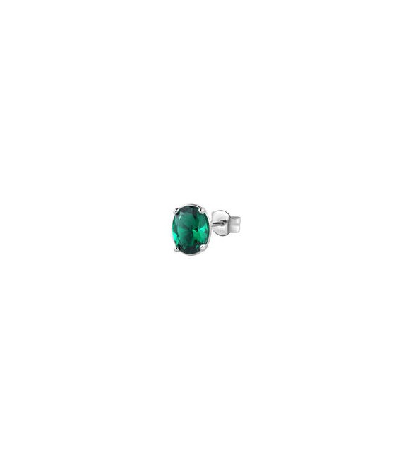Mono Orecchino Gioielli Fancy by Brosway in argento zircone ovale verde flg05