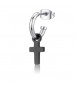 Mono Orecchino Gioielli S\'agapò Snap cerchio in acciaio e croce pvd gun snp30