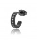 Mono Orecchino Gioielli S\'agapò Snap cerchio in acciaio pvd gun e cristalli hematite snp38