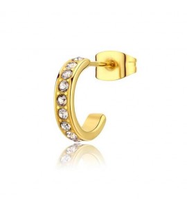 Mono Orecchino Gioielli S\'agapò Snap cerchio in acciaio pvd oro e cristalli crystal honey snp37