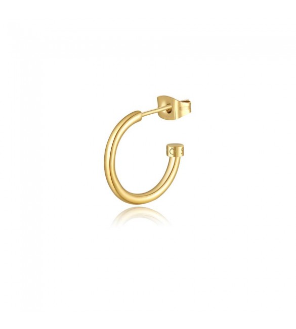 Mono Orecchino Gioielli Sagapò Happy Ears base in acciaio pvd oro Cerchio 17 shea11