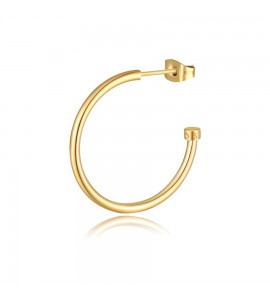 Mono Orecchino Gioielli Sagapò Happy Ears base in acciaio pvd oro Cerchio 27 shea14