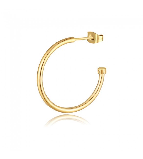 Mono Orecchino Gioielli Sagapò Happy Ears base in acciaio pvd oro Cerchio 27 shea14