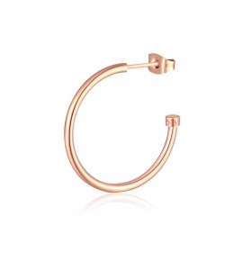 Mono Orecchino Gioielli Sagapò Happy Ears base in acciaio pvd oro rosa Cerchio 27 shea15