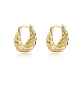 Orecchini Cerchietto Gioielli Sagapò Chunky in acciaio pvd oro shk60