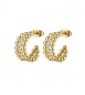 Orecchini Cerchio Donna Gioielli Brosway Perfect in acciaio pvd oro con cristalli bpc25