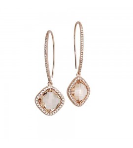 Orecchini con gancio monachella, cristallo peach e zirconi xor404rs