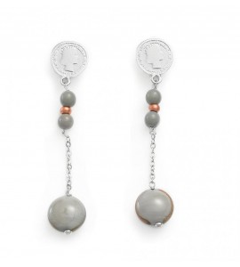 Orecchini donna gioielli Antica Murrina Mademoiselle pendenti Grigio or625a12