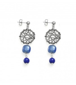 Orecchini donna gioielli Antica Murrina Natural Circle Blu or602a06