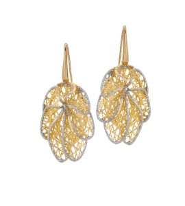 Orecchini donna gioielli Boccadamo Alissa dorati a forma di foglia in glitter silver xor440d