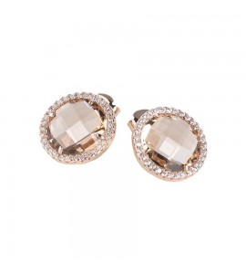 Orecchini donna gioielli Boccadamo Sharada a lobo con cristalli peach e zirconi xor260rs