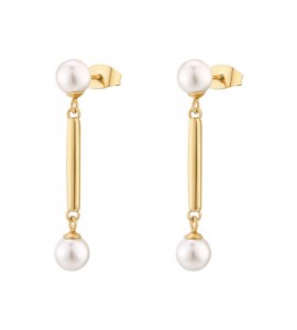 Orecchini Donna Gioielli Brosway Affinity in acciaio pvd oro con perle bff169