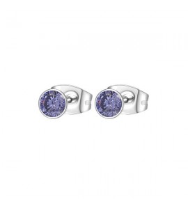 Orecchini donna gioielli Brosway Chakra in acciaio 316L con zirconi tanzanite bhke055
