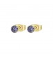 Orecchini donna gioielli Brosway Chakra in acciaio 316L pvd oro con zirconi tanzanite bhke056