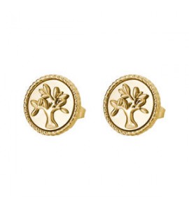 Orecchini donna gioielli Brosway Chakra in acciaio dorato con Albero della Vita bhke143