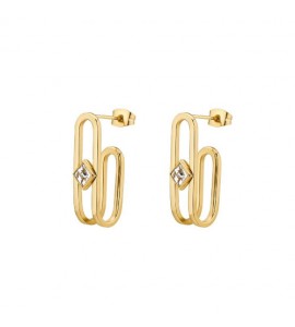 Orecchini Donna Gioielli Brosway Emphasis in acciaio pvd oro e cristalli crystal beh25