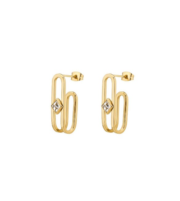Orecchini Donna Gioielli Brosway Emphasis in acciaio pvd oro e cristalli crystal beh25