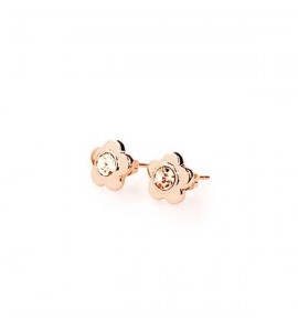 Orecchini donna gioielli Brosway Epsilon acciaio 316L pvd oro rosa cristalli light peach Fiore beo28