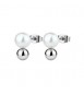 Orecchini Donna Gioielli Brosway Perfect in acciaio con sfera e perla di conchiglia bpc22