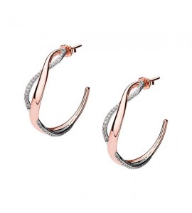 Orecchini donna gioielli Brosway Ribbon in ottone rodiato e zirconi a forma di cerchio infinito bbn24