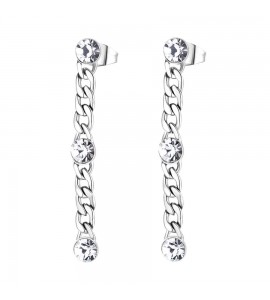 Orecchini Donna Gioielli Brosway Symphonia in acciaio 316L Groumette e cristalli crystal bym89