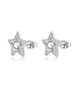 Orecchini Donna Gioielli S\'agapò Lucky Light in acciaio con Stelle e Cristalli skt49