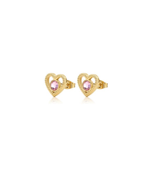 Orecchini Donna Gioielli S\'agapò Lucky Light in acciaio dorato con Cuori e Cristalli skt48 Orecchini Donna Gioielli S\'agapò Lucky Light in acciaio dorato con Cuori e Cristalli skt48