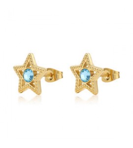 Orecchini Donna Gioielli S\'agapò Lucky Light in acciaio dorato con Stelle e Cristalli skt50