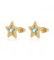 Orecchini Donna Gioielli S\'agapò Lucky Light in acciaio dorato con Stelle e Cristalli skt50