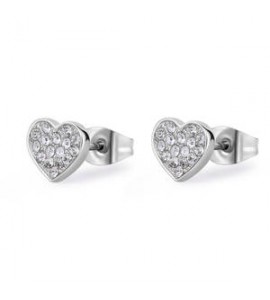 Orecchini Donna Gioielli Sagapò Aurora in acciaio con Cuori e cristalli sar49