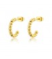 Orecchini Donna Gioielli Sagapò Chunky a cerchio con sfere in acciaio pvd oro shk38