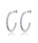 Orecchini Donna Gioielli Sagapò Chunky a cerchio con sfere in acciaio shk39